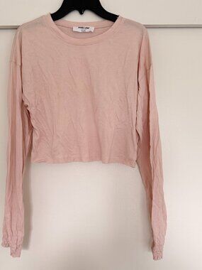 Double Zero long-sleeve crop top in pink